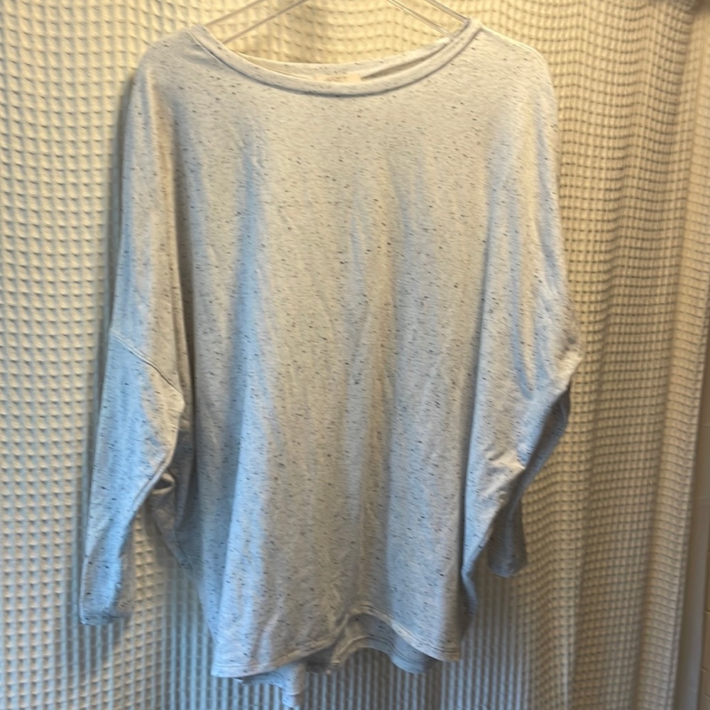 Ann Taylor LOFT outlet oversized loungewear top, speckled white, XS